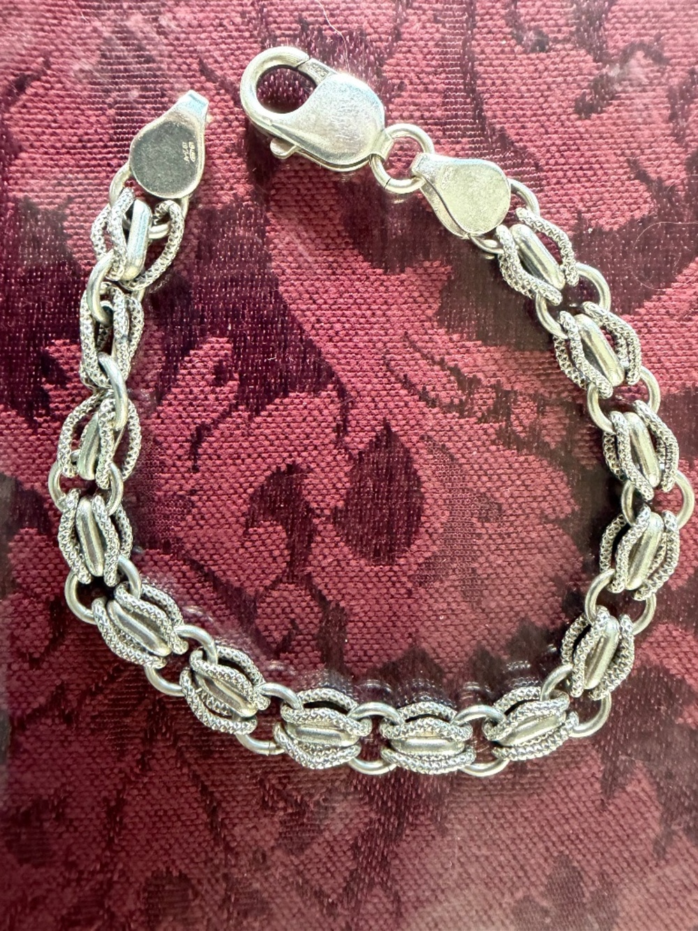 Vintage Italian Sterling Silver Tulip Link Bracelet